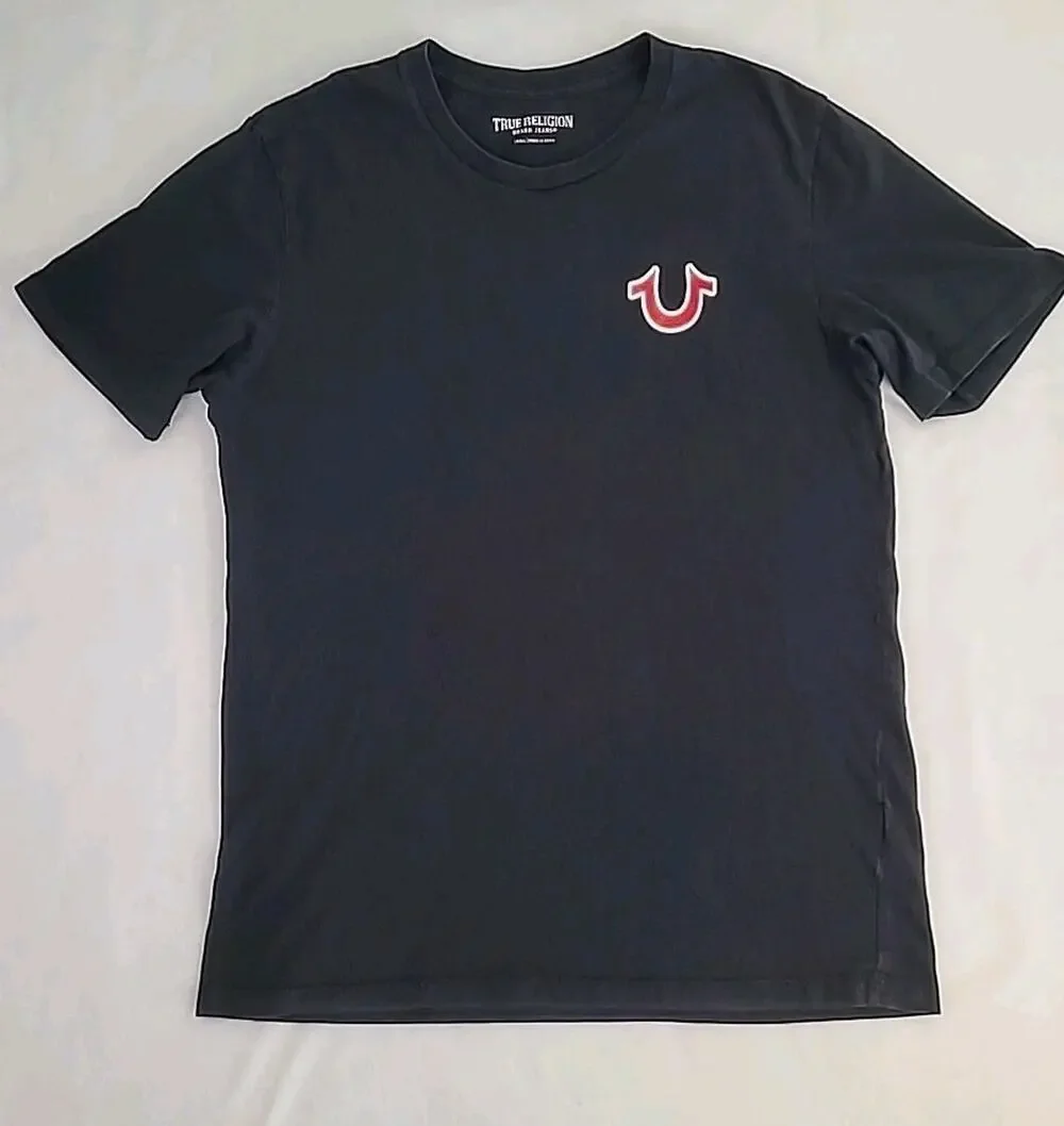 Vintage True Religion Buddha Logo Tee Y2K Black Small